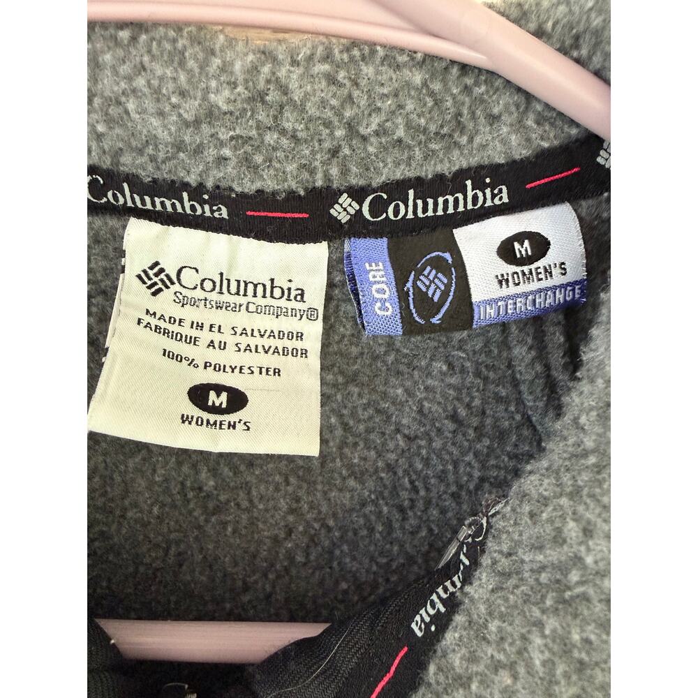 Columbia Fleece Vest Womens Medium Gray Full Zip Outdoor Cozy - Picture 5 of 6